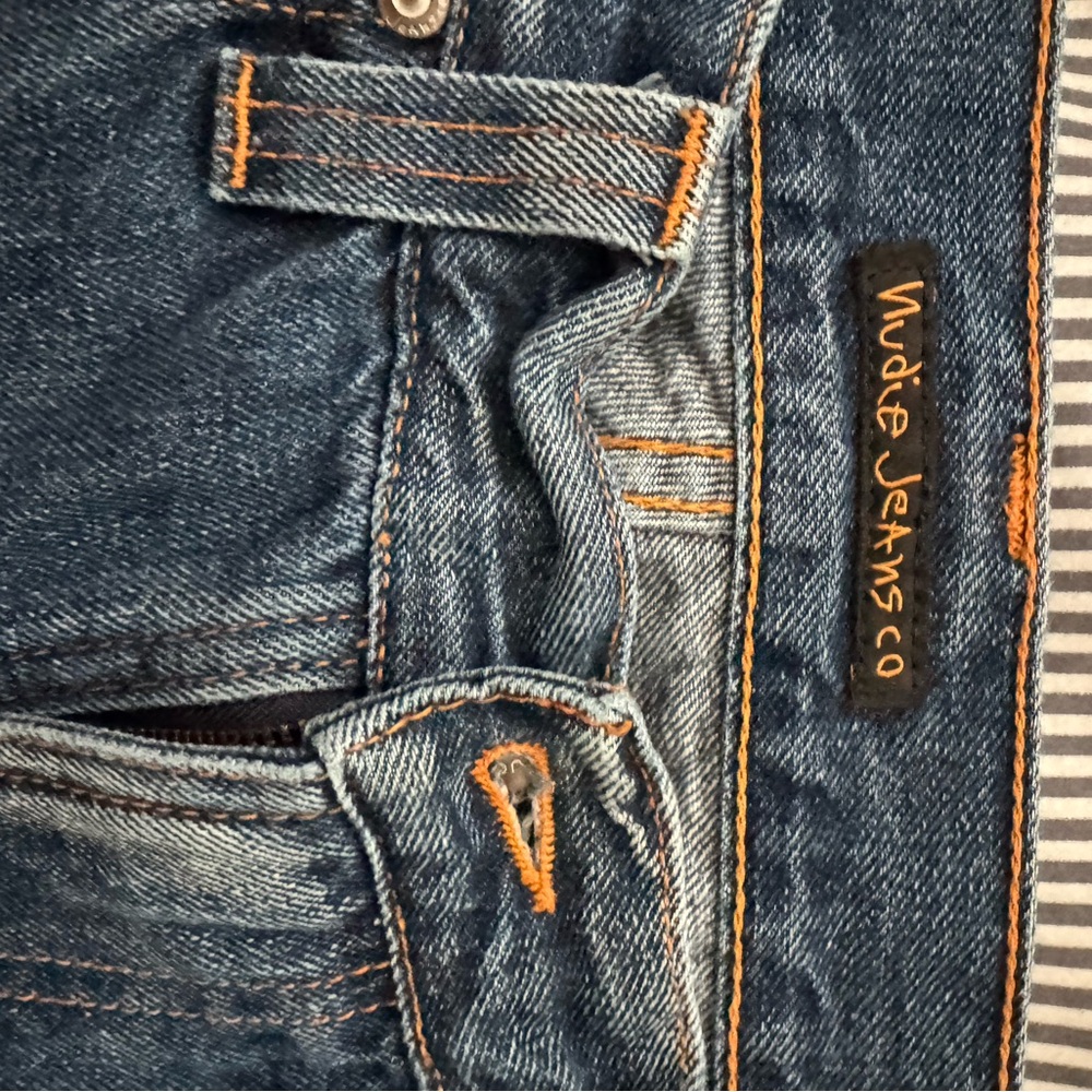 Nudie Jeans Men's Straight Dark Blue Denim - Picture 2 of 5